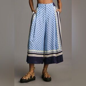 NWT Anthropologie Maeve Printed Pleated A-Line Culottes